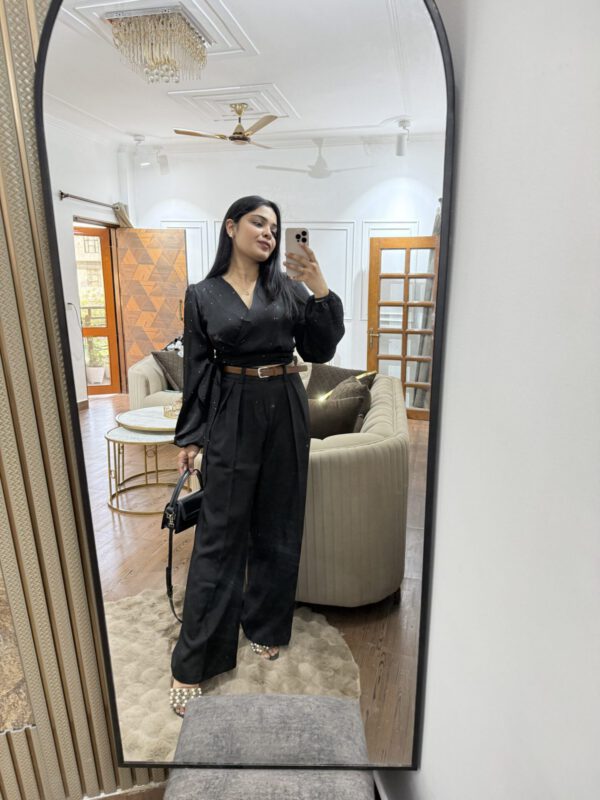 Korean highwaisted pants with belt - Image 2