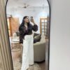 Wide leg pants with belt