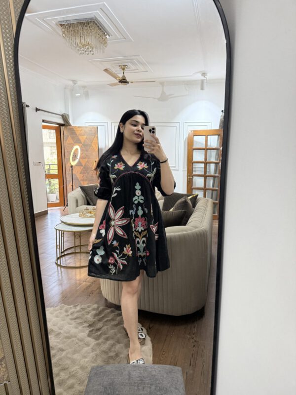 Rhea embroidered boho dress - Image 4