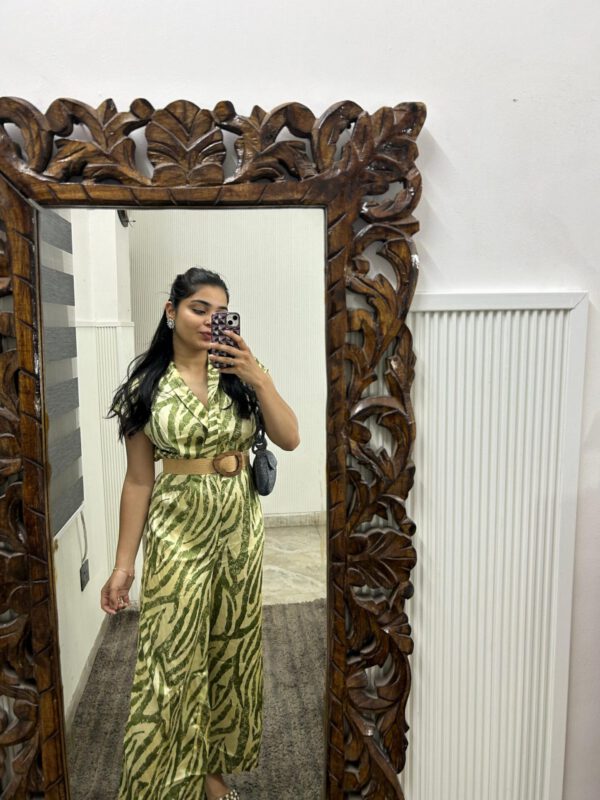 Satin v neck jumpsuit (without belt) - Image 2