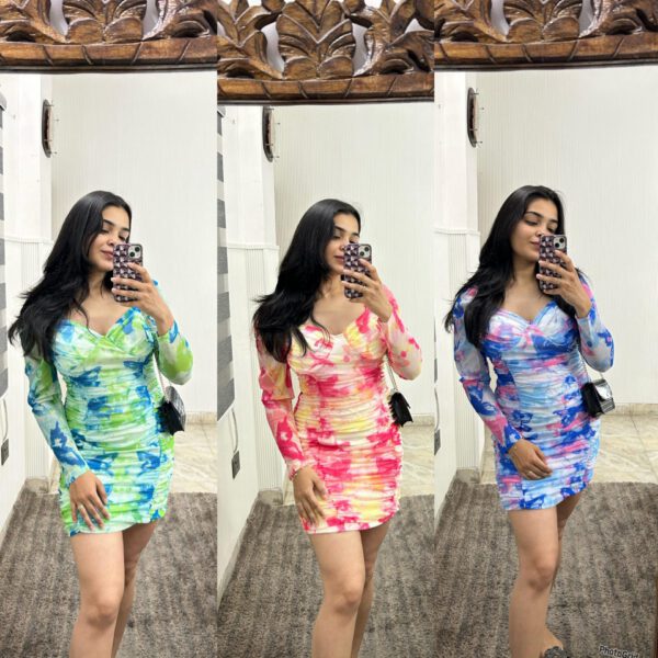 Padded bodycon ruched dress