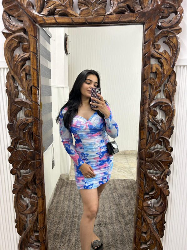Padded bodycon ruched dress - Image 2