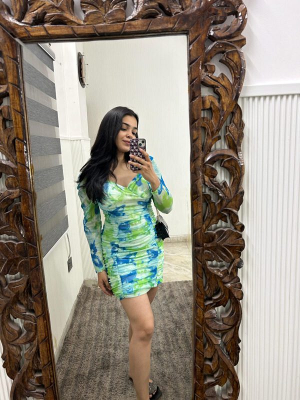 Padded bodycon ruched dress - Image 3