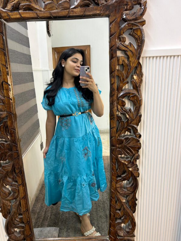 Embroidered loose fit dress (no belt) - Image 4