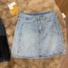 Denim skorts with belt - Image 7