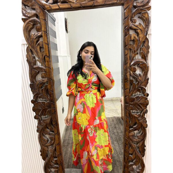 Printed long maxi dress - Image 2