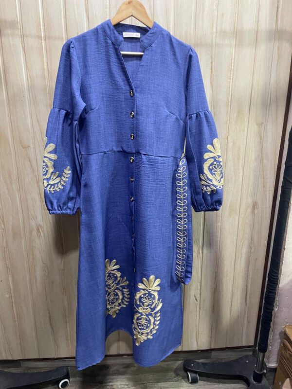Embroidered button down dress - Image 5