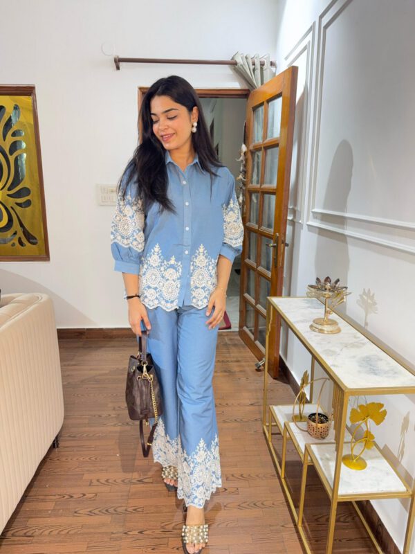 Riya denim embroidered coord - Image 6