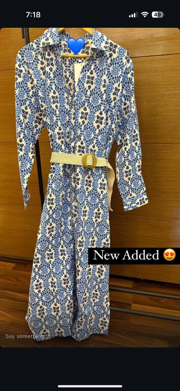 Printed shirt dress