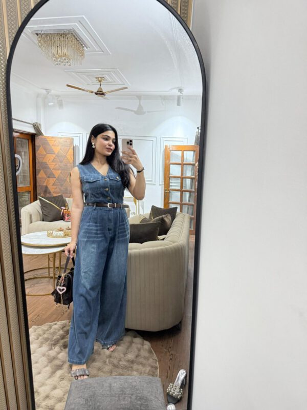 Denim jumpsuit (with belt) - Image 4