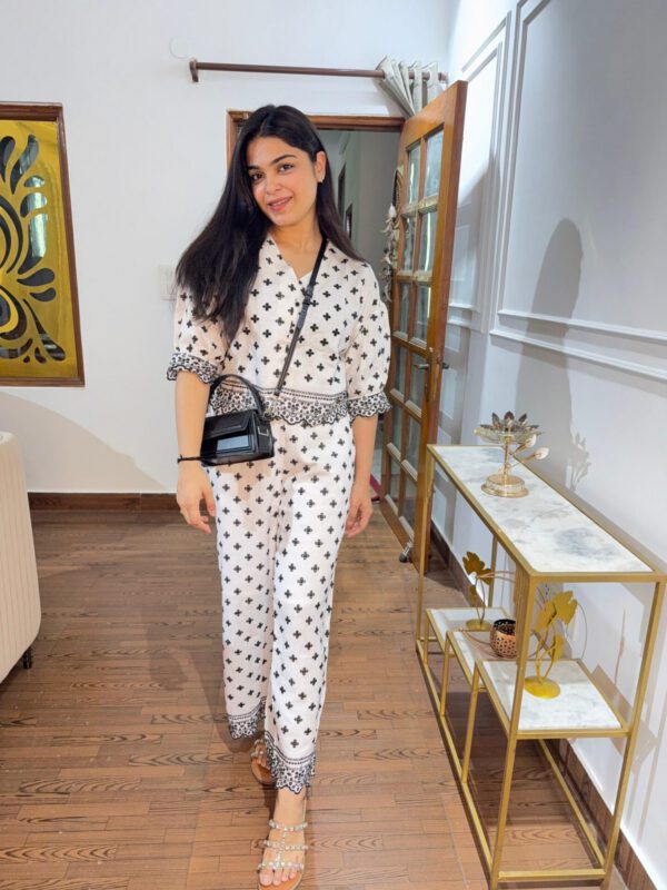 Reha cropped linen set