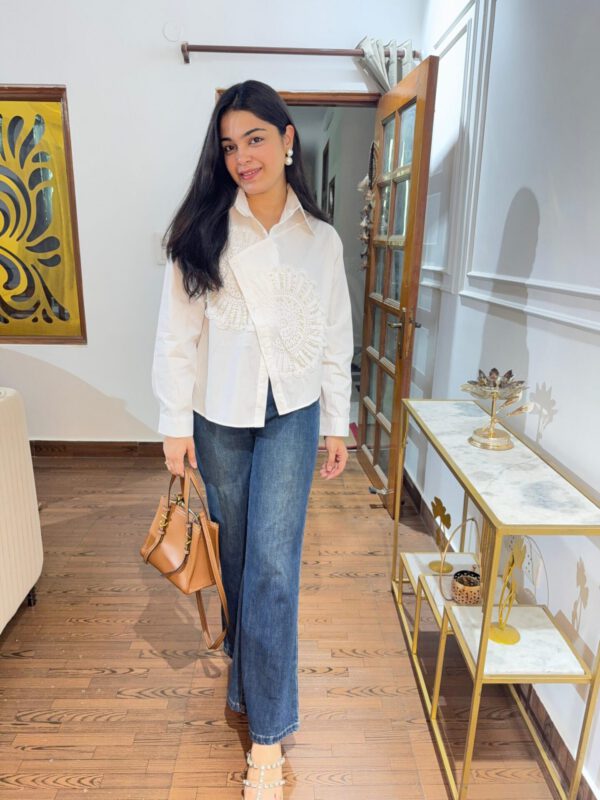 Crochet pearl work shirt - Image 7