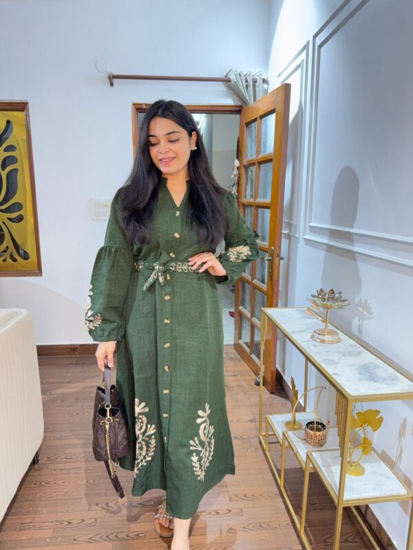 Embroidered button down dress - Image 10