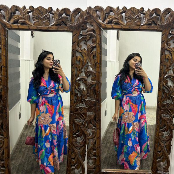 Printed long maxi dress