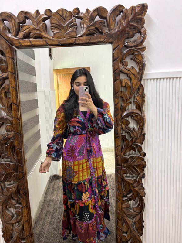 Colorful maxi button down dress - Image 2