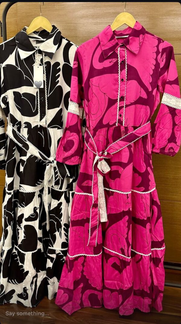 Printed swan dress