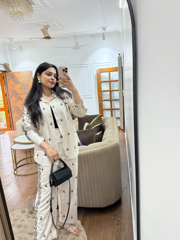 Saavi embroidered linen coord set