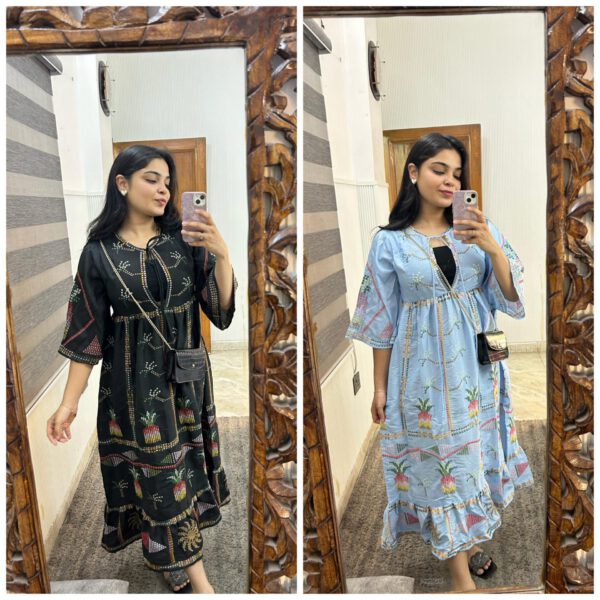 Pineapple embroidered dress