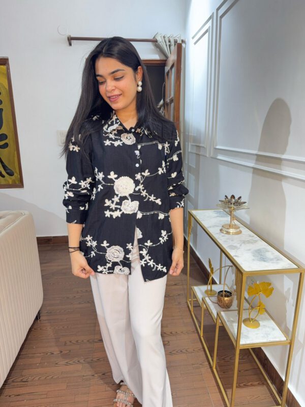 Embroidered sequin shirt - Image 2