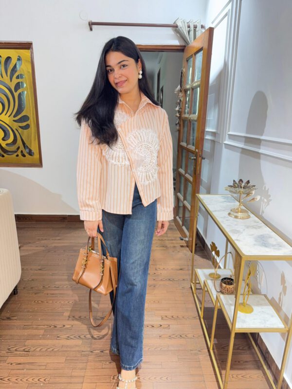 Crochet pearl work shirt - Image 6