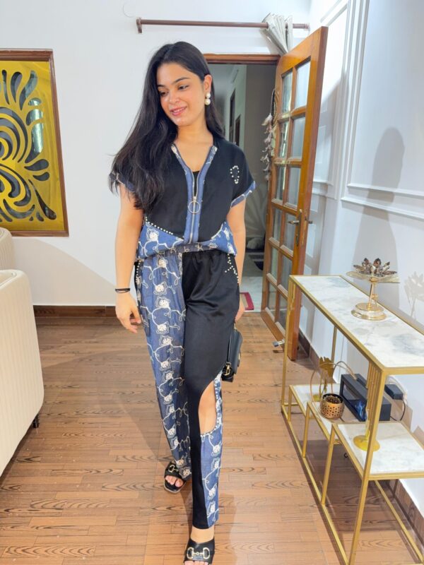 Denim pearl embellished set - Image 2