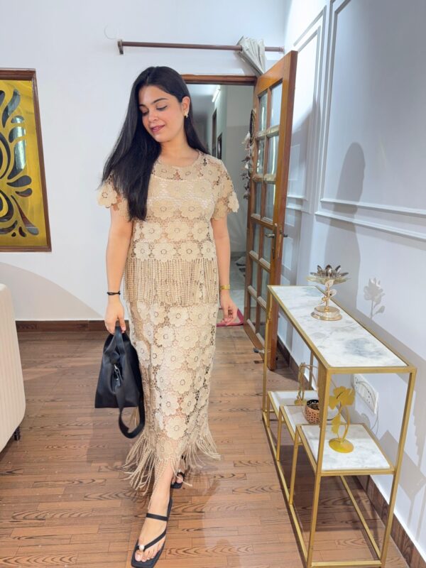 Flower crochet tasseled skirt set - Image 4