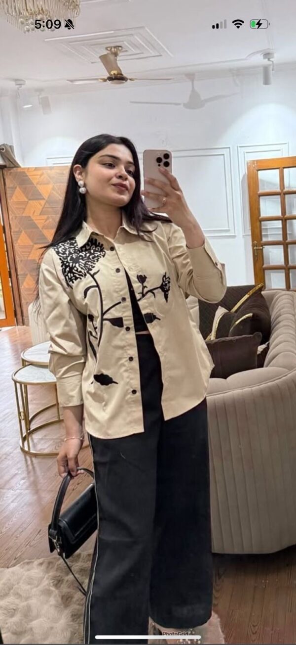 Beige embroidered shirt - Image 2