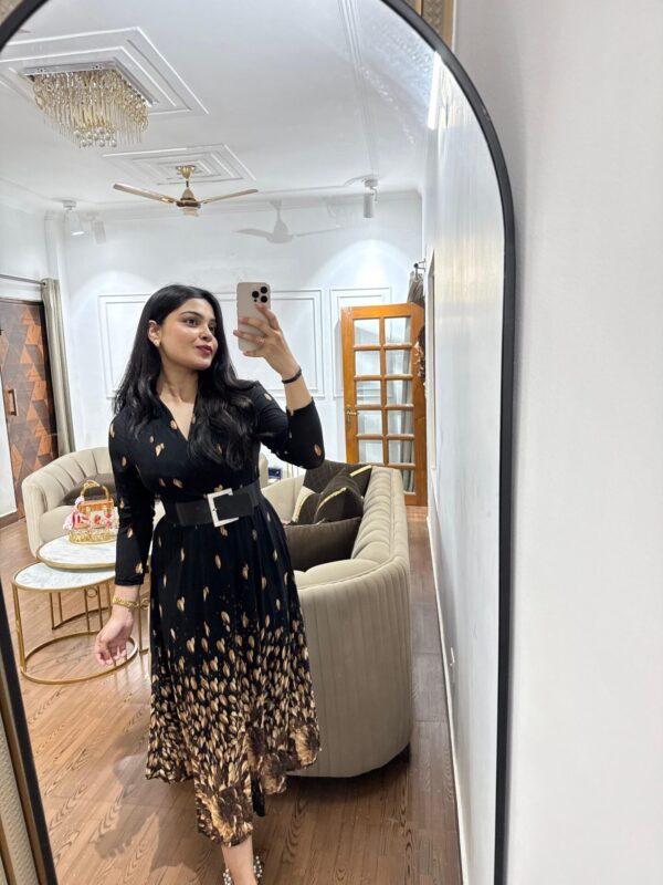 Belted power net dress - Image 3