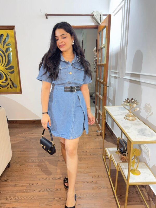 Denim short dress