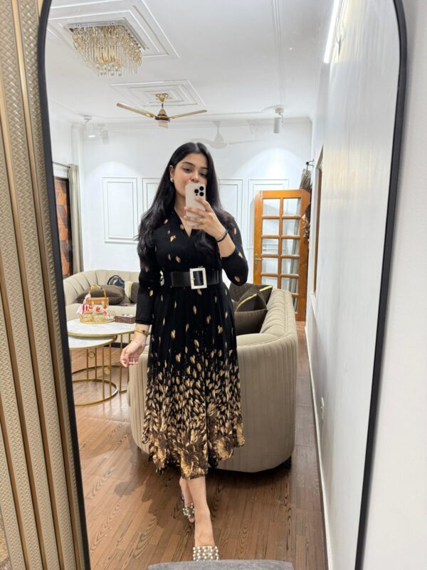 Belted power net dress - Image 13