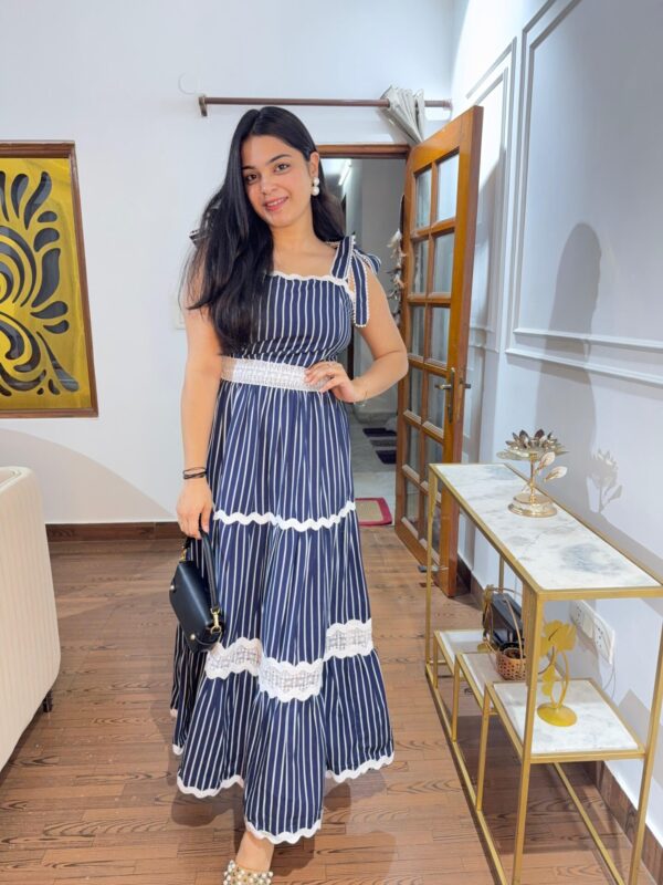 Lia cotton lace tie-on dress
