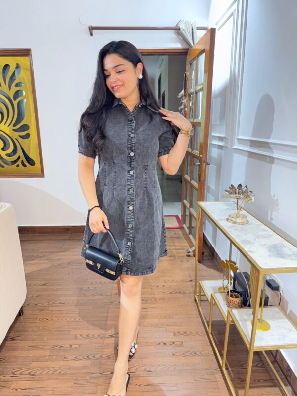 Stretch denim dress - Image 11