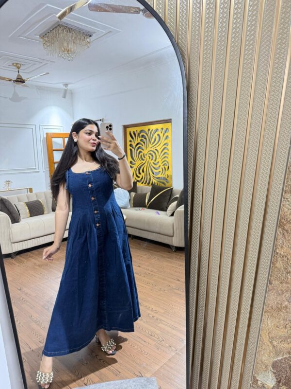 Stretchable denim dress - Image 6
