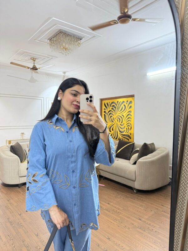 Denim cutwork set - Image 3