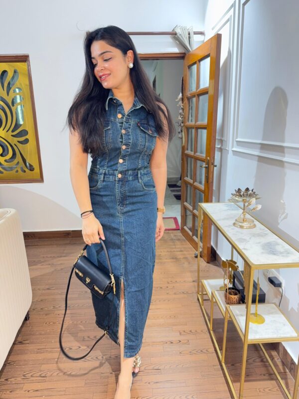 Denim halter dress - Image 6
