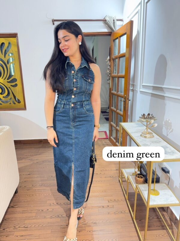 Denim halter dress - Image 5