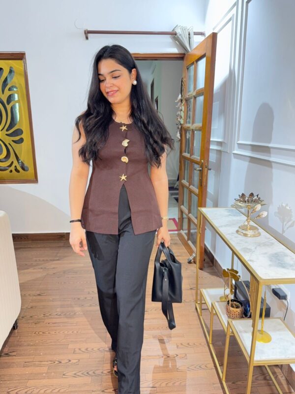 Embellished knitted vest top