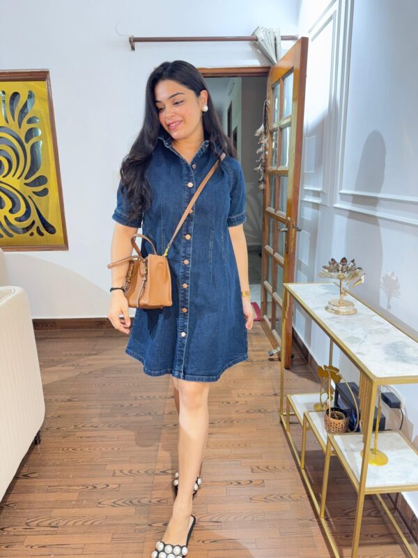 Stretch denim dress - Image 5