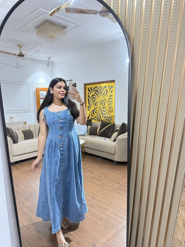 Stretchable denim dress - Image 2