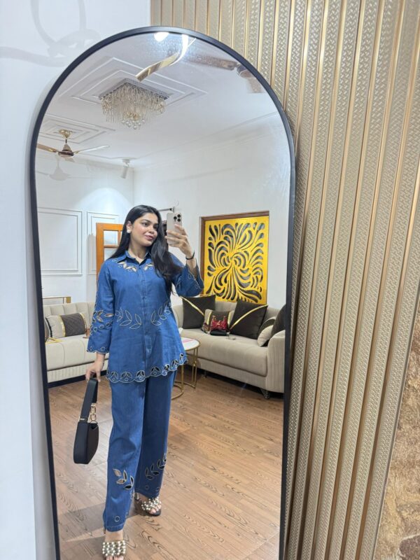 Denim cutwork set - Image 4