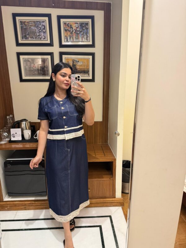 Denim skirt set