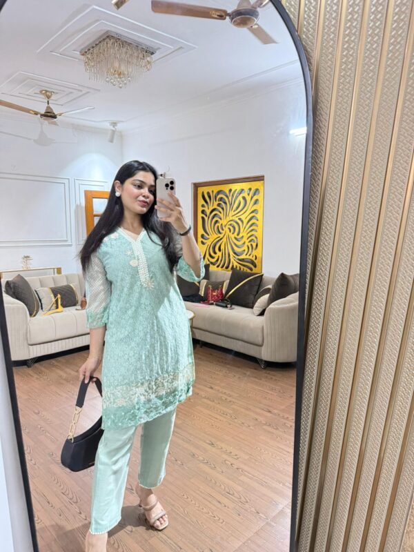 Net lace embroidered set