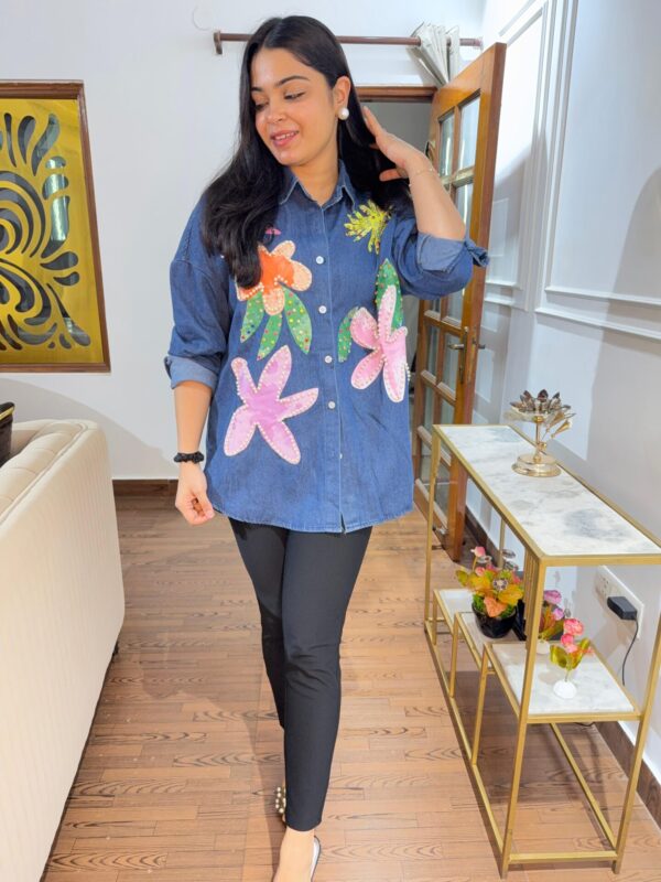 Over-sized denim shirt - Image 2