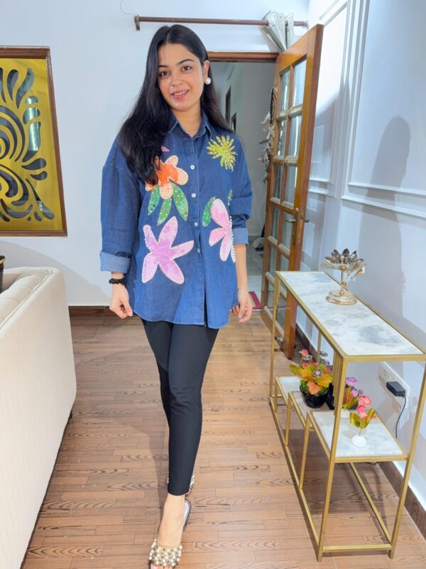 Over-sized denim shirt - Image 3