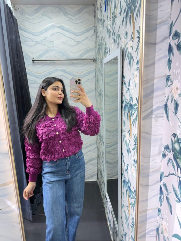 Floral appliqué cardigan - Image 5