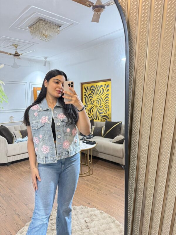 Embellished denim jacket - Image 4
