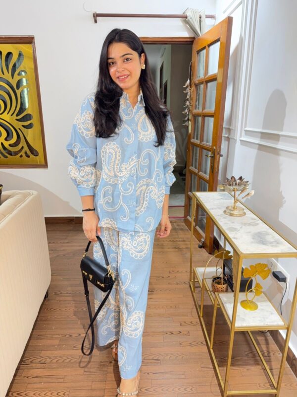 Paisley embroidered denim coord set - Image 2