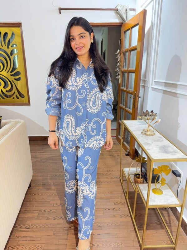 Paisley embroidered denim coord set - Image 4