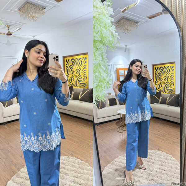 Denim embroidered coord - Image 2