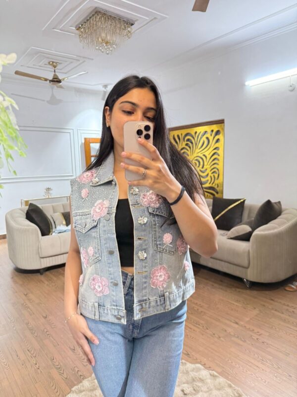 Embellished denim jacket